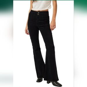 NWT Free People Jayde Cord Flare Pants In Black